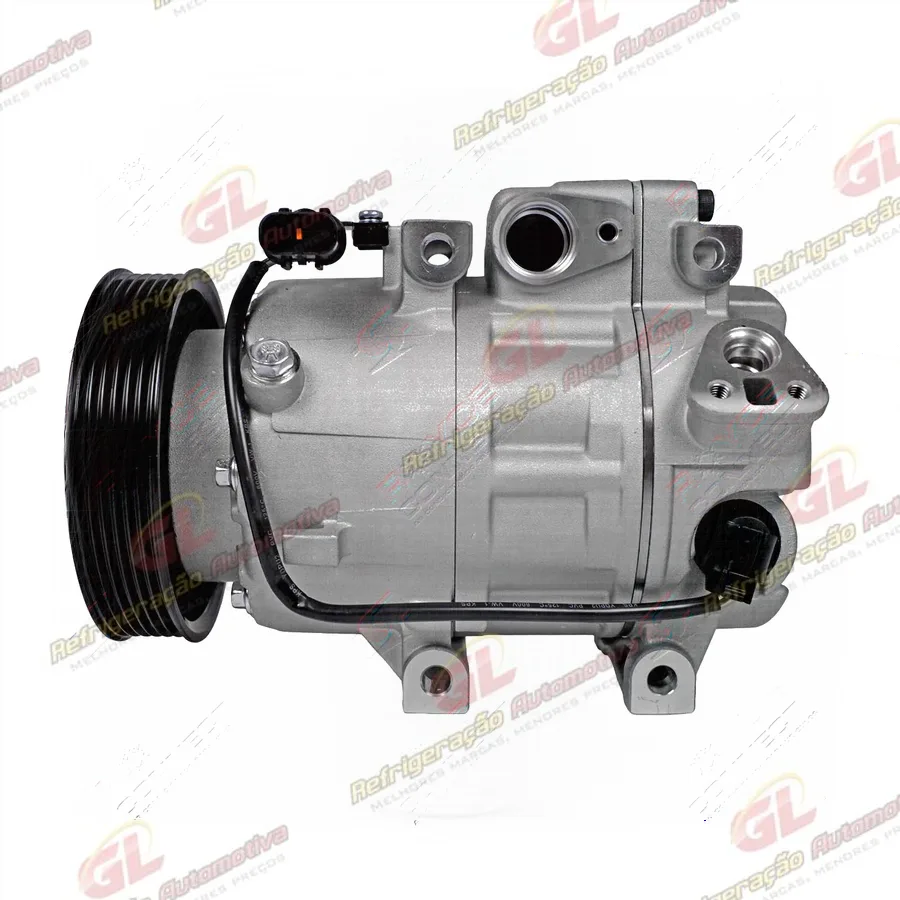Compressor Modelo HCC Hyundai Santa Fé motor 3.3 V6 2014> - 12 Volts Polia 6pk OEM: F500MMBBB-09