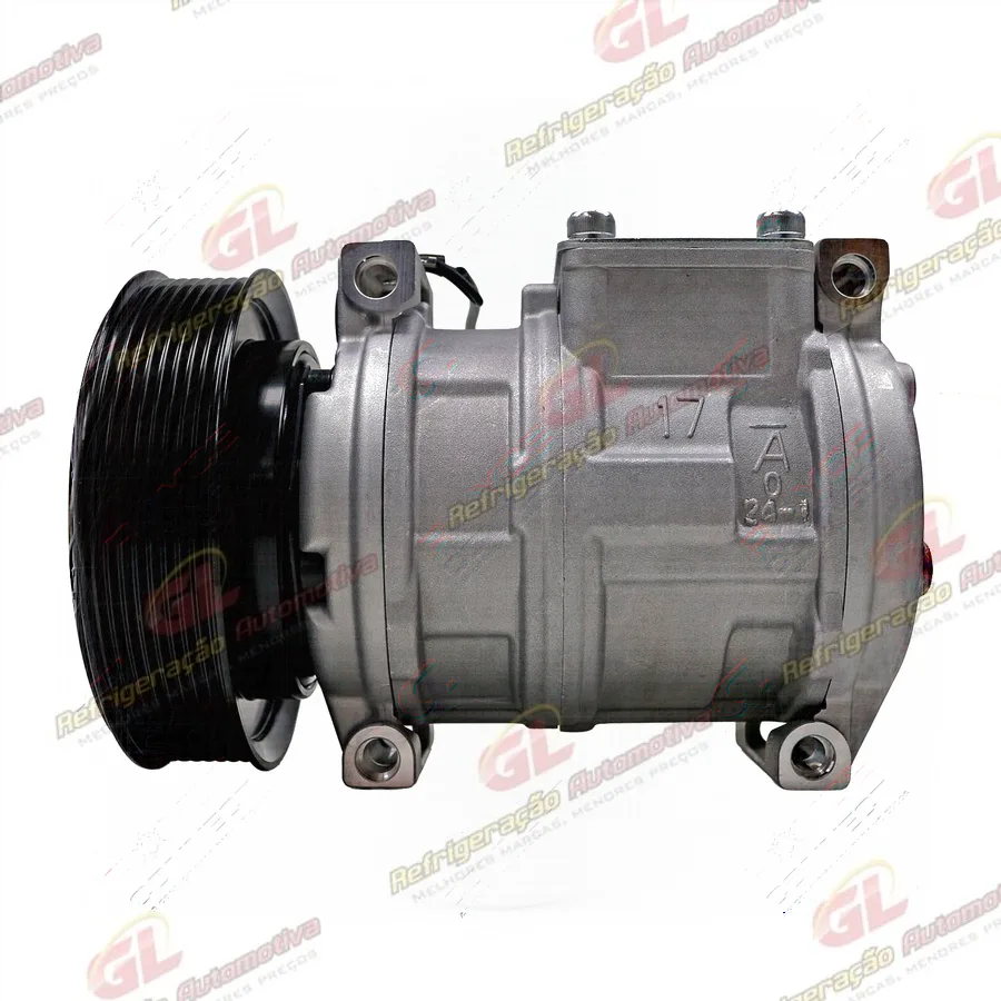Compressor Modelo 10PA17 Máquina Colheitadeira John Deere 3510/ CH570/ CH670 2017> - 12 Volts Polia 8pk 140mm R134a - OEM: AH169875/ AN221429/ RE46609/ TY24304