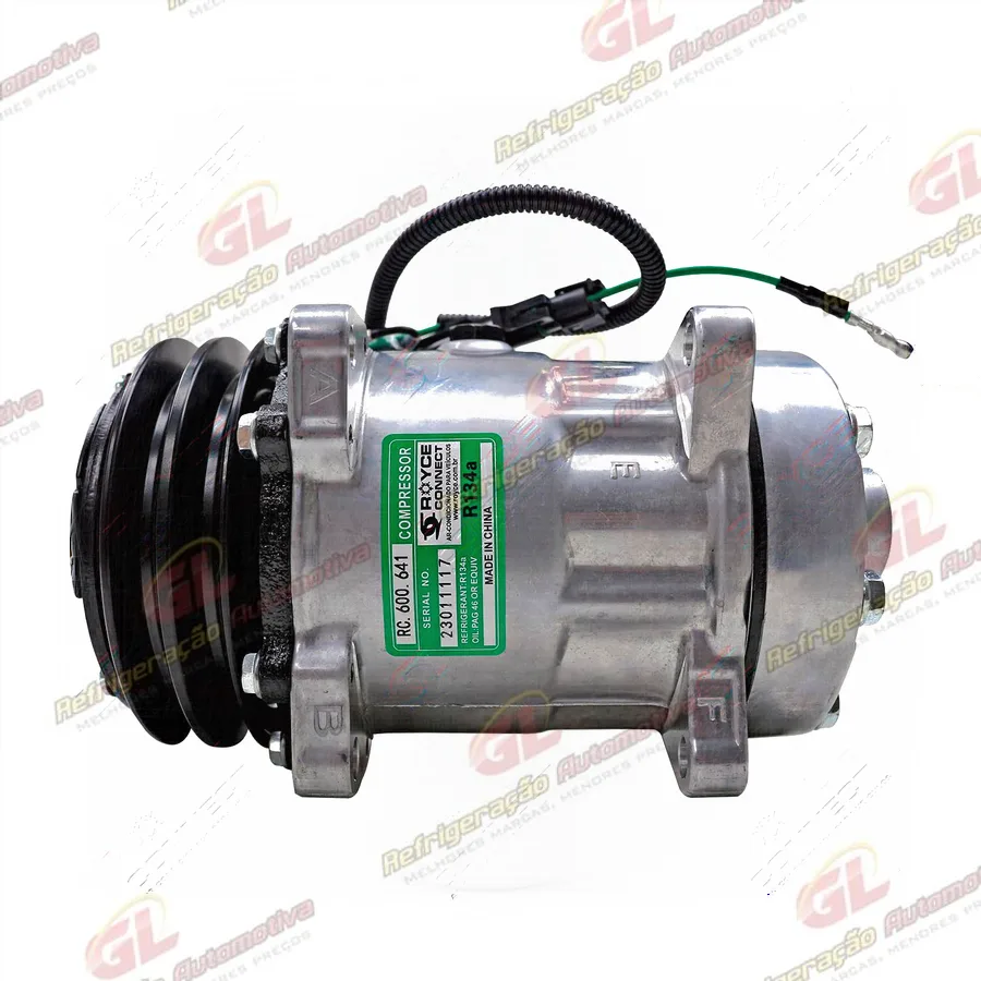 Compressor BB7H15BB 4862 Modelo Flex 8 Orelhas Saida Traseira O´ring Horizontal Flex 200cc - 24 Volts Polia 2A 125mm