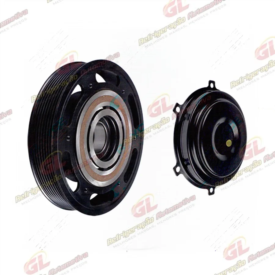 Polia Do Compressor Sanden 7H15 Caminhão Volvo 8PK 180mm Com Guarda Pó