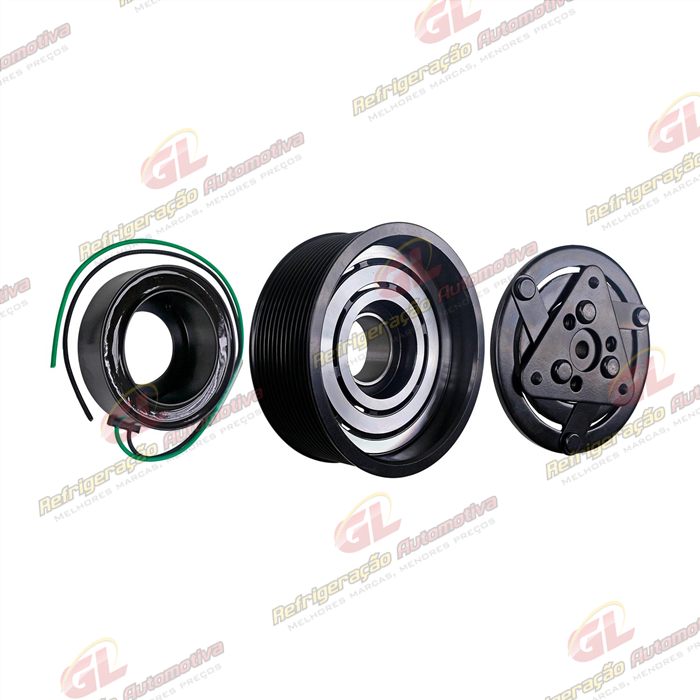 Conjunto de Embreagem do Compressor 6095 AA7H15AA Máquina Escavadeira Caterpillar 320 D2L 2012> - 24 Volts Polia 12pk 128mm