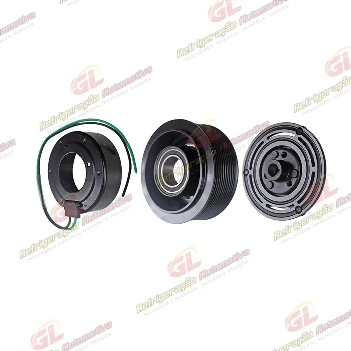 Conjunto de Embreagem do Compressor 6095 AA7H15AA Máquina Escavadeira Caterpillar 320 D2L 2012> - 24 Volts Polia 12pk 128mm — foto 2