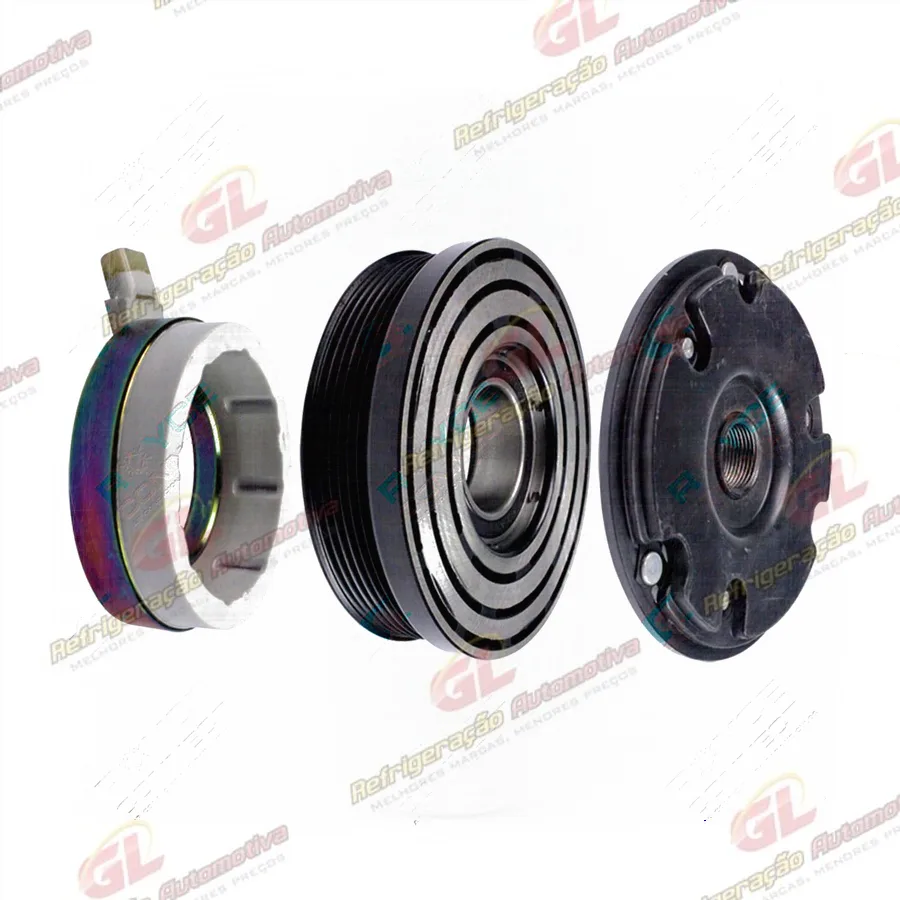 Conjunto de Embreagem do Compressor Harrison Chevrolet Silverado 6 Cilindros 12 Volts Polia 6pk 120mm