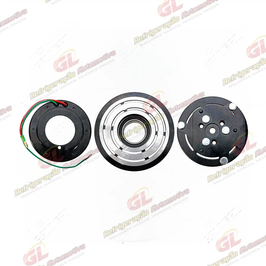 Conjunto de Embreagem do Compressor Sanden 7H15/ 5H11/ SE507 Eixo de Chaveta - 12 Volts Polia 8pk 119mm
