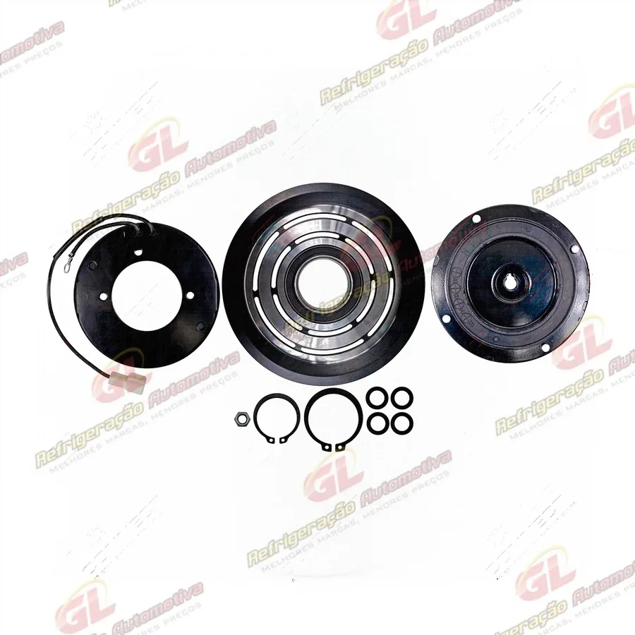 Conjunto de Embreagem do Compressor Denso 10P15 Toyota Bandeirantes / Trator Uniport - 12 Volts Polia Canal 1A 152mm