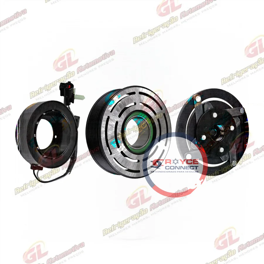 Conjunto de Embreagem Original do Compressor Denso 10P15 Mitsubishi Outlander/ L200 Triton Motor Diesel - 12 Volts Polia 8pk 123mm