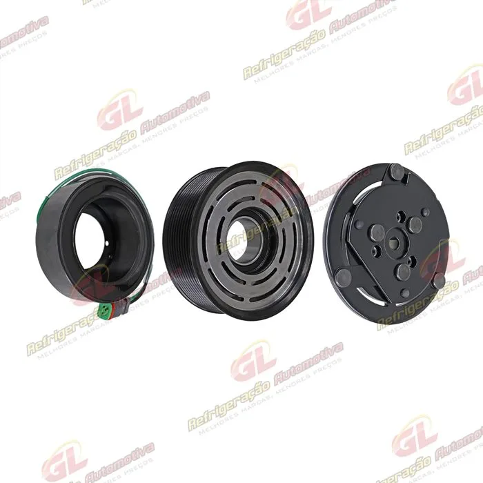 Conjunto de Embreagem do Compressor Sanden RC.600.290 7H15 - 24 Volts Polia 10pk 124mm Magnético 2 Fios