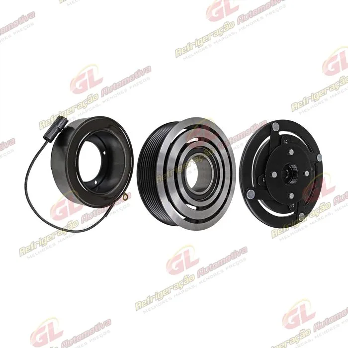 Conjunto de Embreagem do Compressor Denso 10P15 Caminhão Mercedes Benz Accelo/ Axor 2638/ Volkswagen Constellation - 24 Volts Polia 8pk 123mm