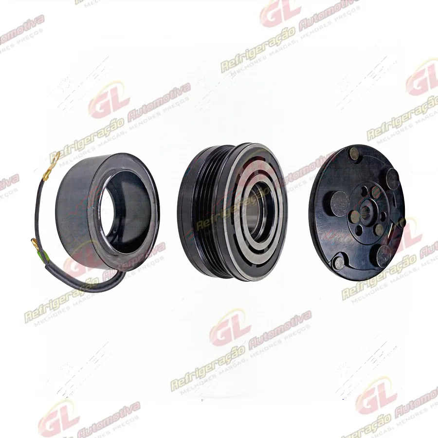 Conjunto de Embreagem do Compressor Sanden TRS090 Honda Civic 1996 Até 2000 para Compressor Original 12 Volts Polia 4pk 108mm