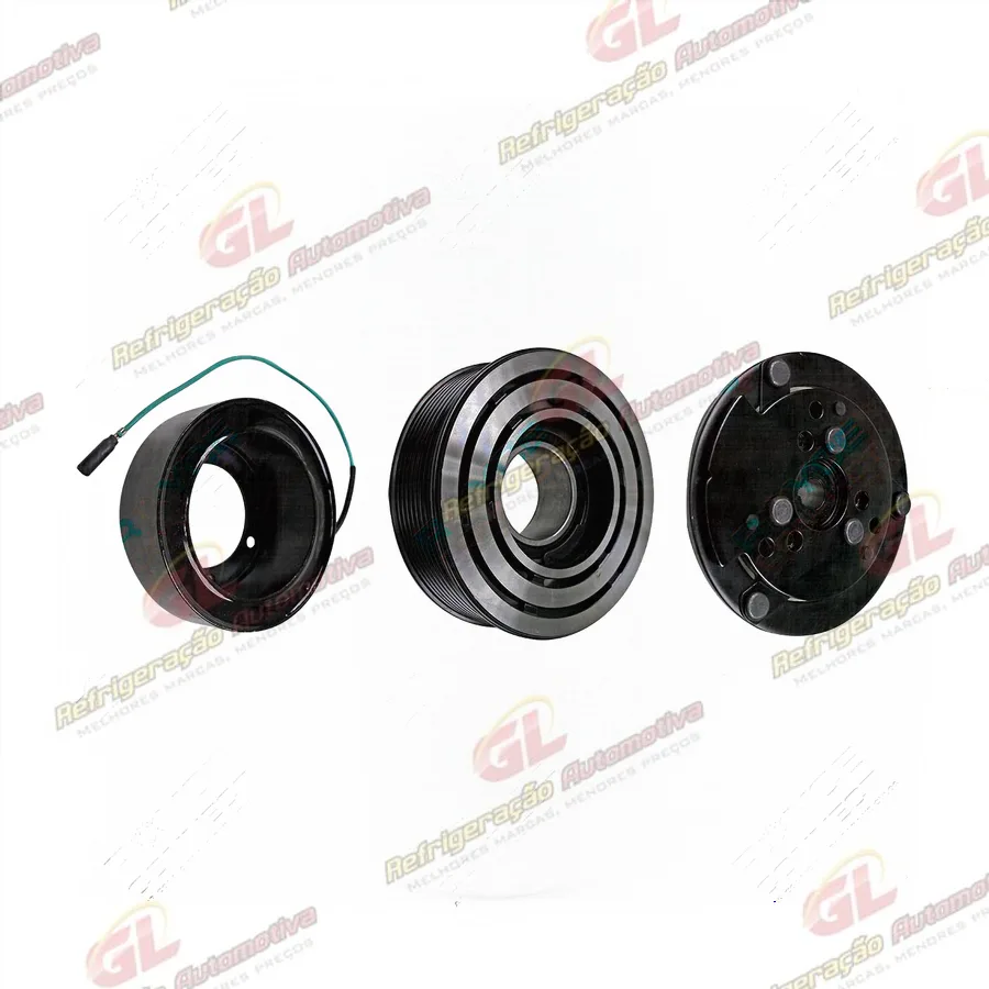 Conjunto de Embreagem do Compressor RC.600.079 Sanden 5H14 24 Volts Polia 8pk 121mm