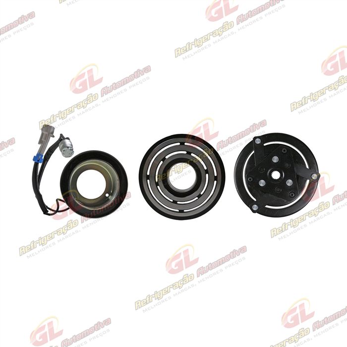 Conjunto de Embreagem do Compressor RC.600.064 Scroll Chevrolet Tracker/ Spin/ Onix/ Sonic 1.6/ Cobalt 1.8 - 12 Volts Polia 5pk 103mm