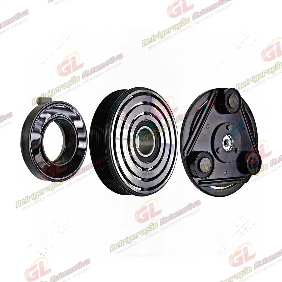Conjunto de Embreagem do Compressor Fic Ford FS10/ FX15 F250 Diesel 2002> - 12 Volts Polia 6pk 130mm
