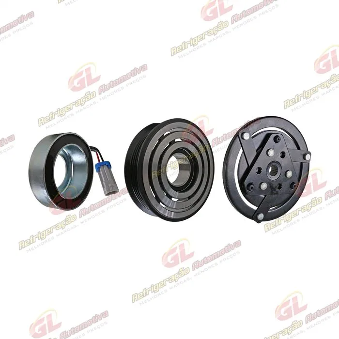 Conjunto de Embreagem do Compressor Original Scroll Chevrolet Prisma 2013 Até 2019 / Spin/Onix 2013> / Cobalt 2012> - 12 Volts Polia 5pk 103mm