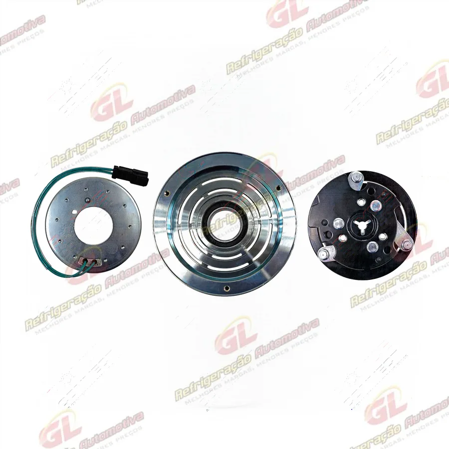 Conjunto de Embreagem do Compressor RC.600.151 7H15 Sanden U4604 Máquina Case / Caterpillar 16H/ 24H/ D10R/ D10T/ D6T/ D6R/ 938G - 24 Volts Polia Canal 1A 138mm