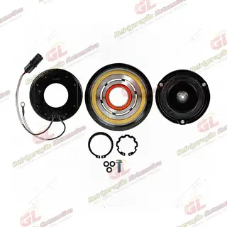 Conjunto de Embreagem do Compressor Halla Hyundai Vera Cruz 3.0 V6/ Santa Fé 2.7 12 Válvulas 2007 Até 2009 - 12 Volts Polia 6pk 129mm