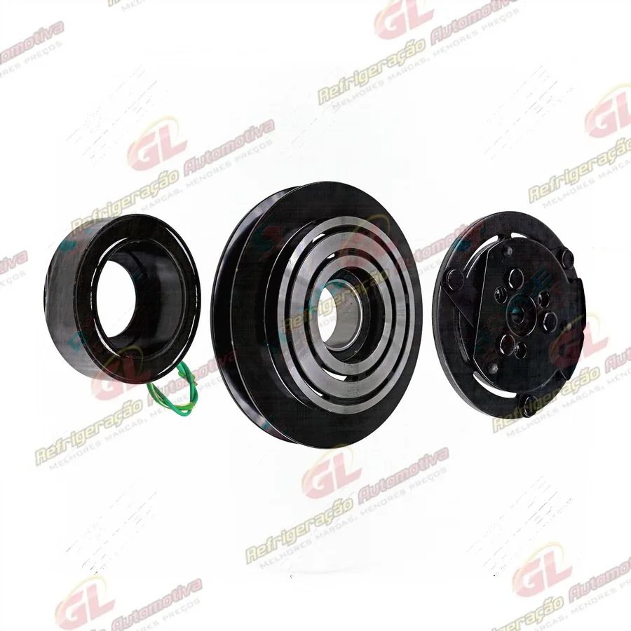 Conjunto de Embreagem do Compressor 7H15 / 7H13 Máquina Colheitadeira Case 7000 / 7700 24 Volts Canal 1B 146mm