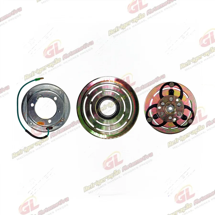 Conjunto de Embreagem do Compressor Modelo HHI Modine Máquina Escavadeira Chinesa / Retroescavadeira Hyundai 140 - 24 Volts Polia Canal 1A 135mm