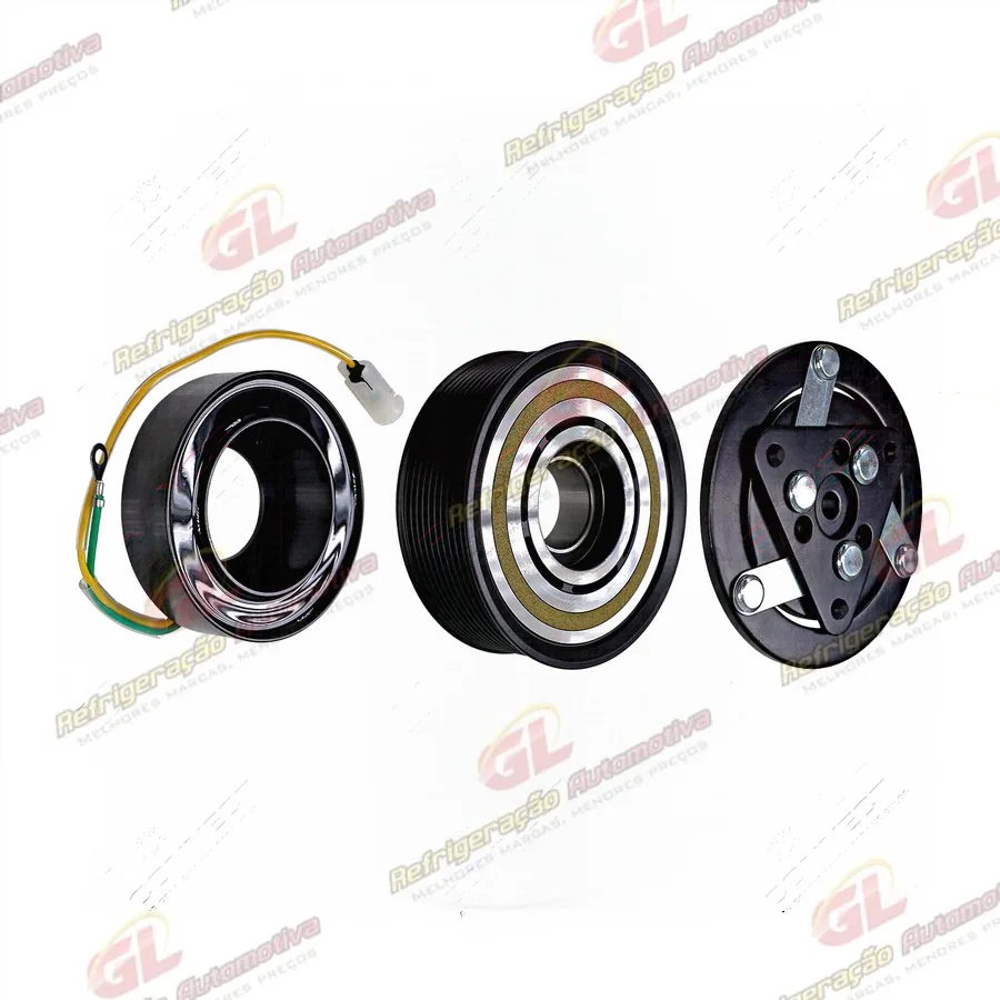 Conjunto de Embreagem do Compressor Sanden 7590 7H15 Caminhão Volvo VM290/ VM360 2023> - 24 Volts Polia 10pk