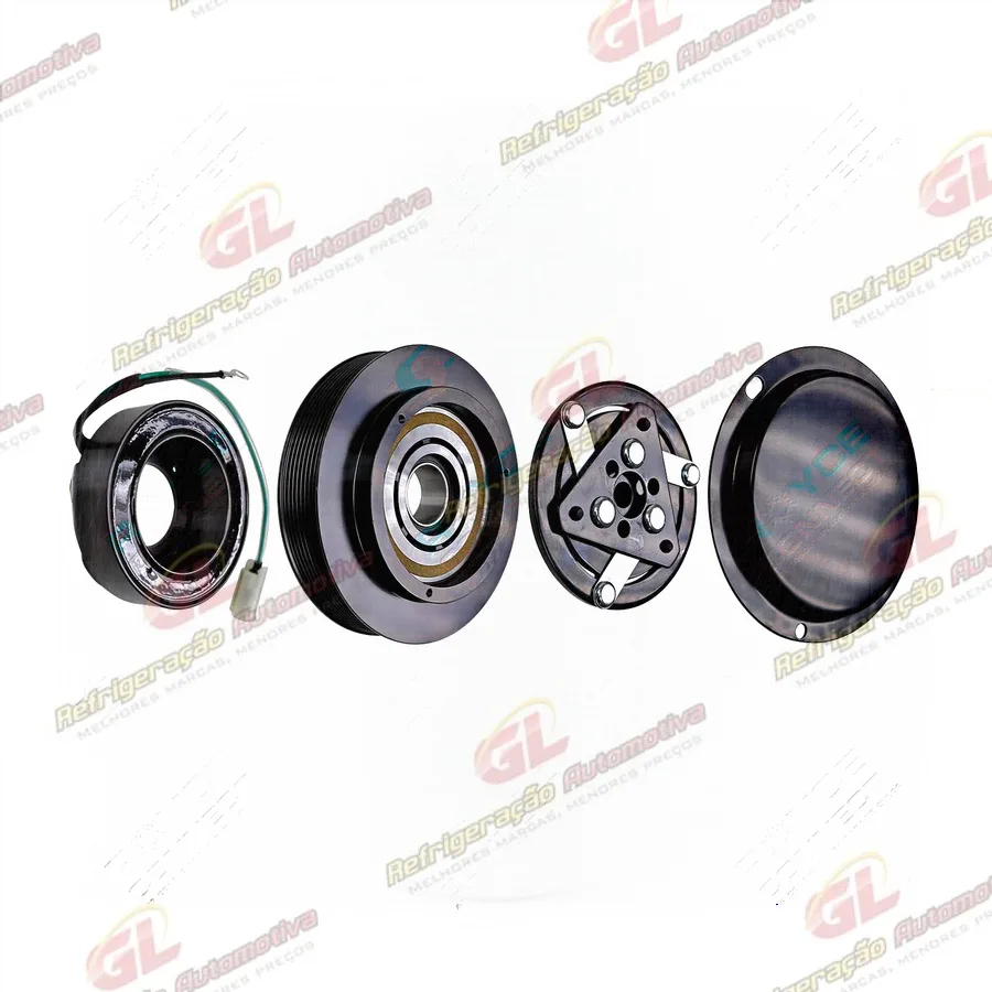 Conjunto de Embreagem do Compressor Sanden 7H15 RC.600.272 Caminhão Volvo - 24 Volts Polia 8pk 172mm