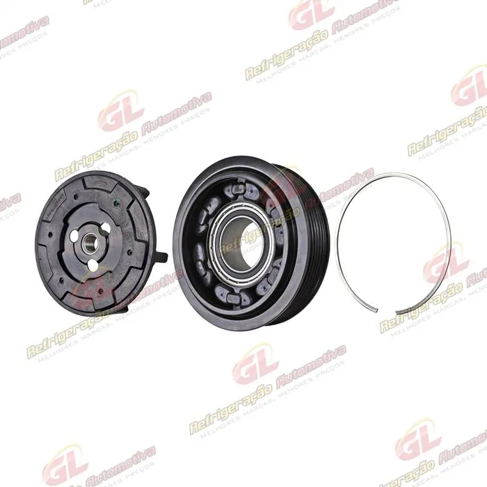 Conjunto de Embreagem do Compressor Denso 6SEU12C ND2 6QO820803D Volkswagen Polo Novo do Compressor RC.600.361 - 12 Volts Polia 6pk 115mm — foto 2