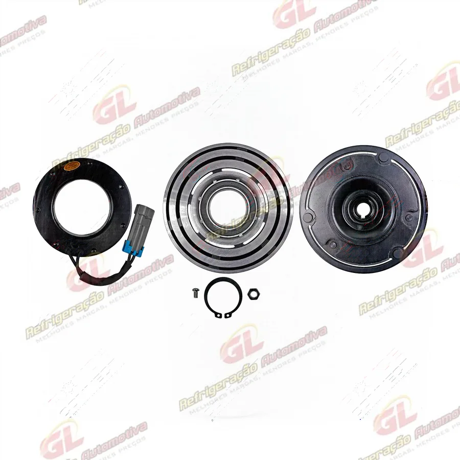 Conjunto de Embreagem do Compressor Harrison Chevrolet Silverado 6 Cilindros Modelo Coreano GL Refrigeração RC.600.621 12 Volts Polia 6pk 130mm