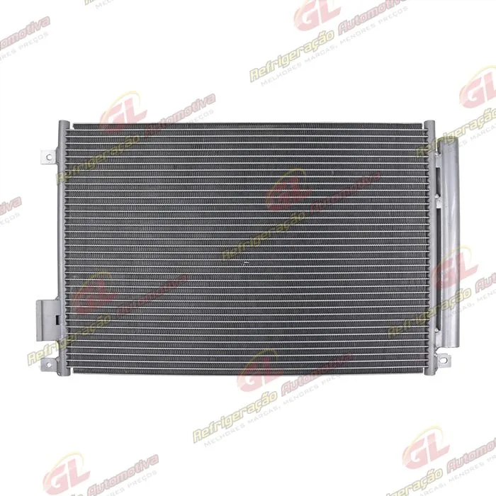 Condensador Fiat Novo Uno 2010>/ Palio 2012>/ Mobi 2017> Sistema Denso Fluxo Paralelo OEM: 51835575/ 52029111