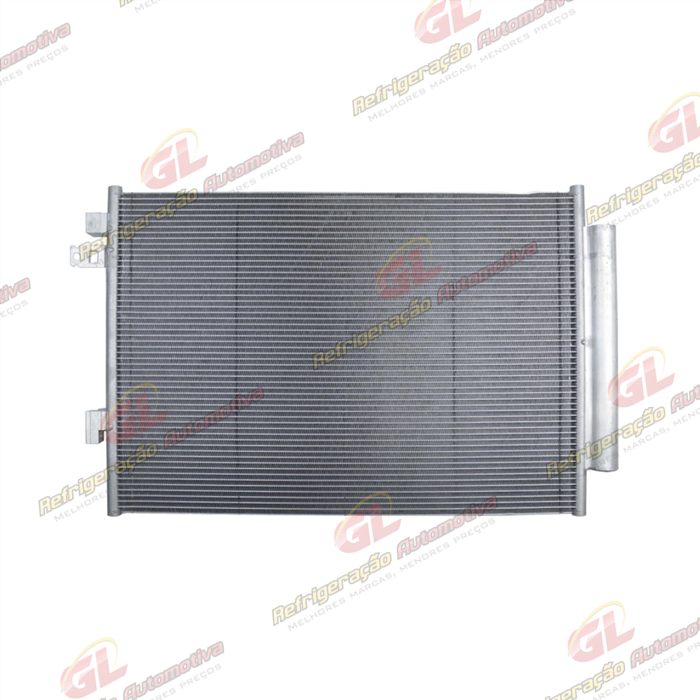Condensador Fiat Novo Uno 2017> / Mobi 2017>/ Strada 2019> Sistema Denso Fluxo Paralelo OEM: 52033773
