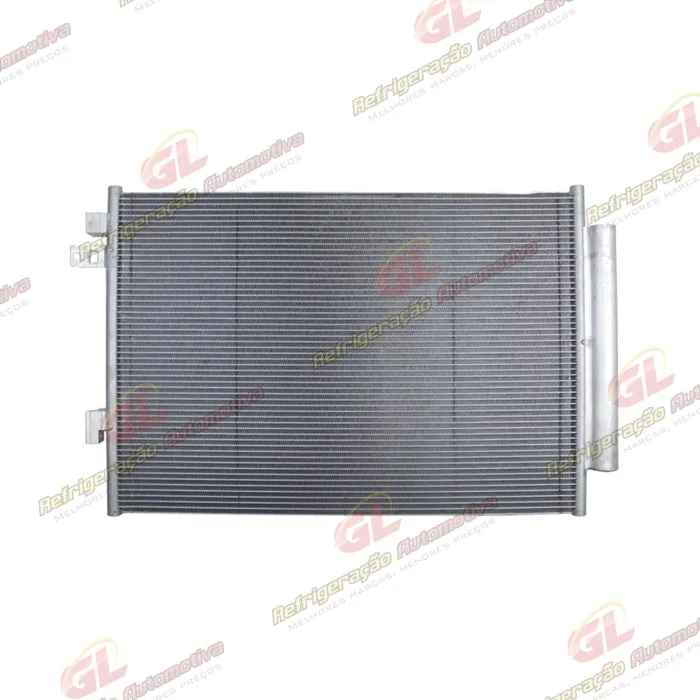 Condensador Fiat Novo Uno 2017> / Mobi 2017>/ Strada 2019> Sistema Denso Fluxo Paralelo OEM: 52033773